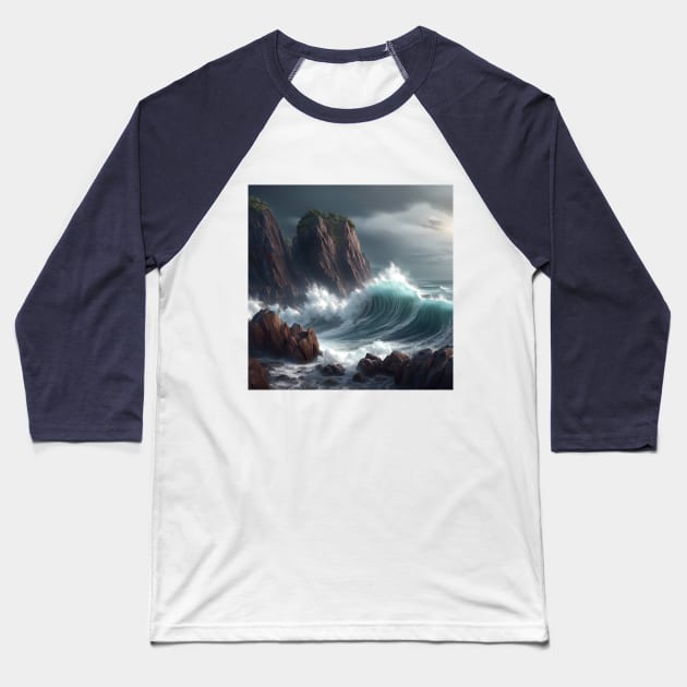 Rocky Shorelines Baseball T-Shirt by SmartPufferFish